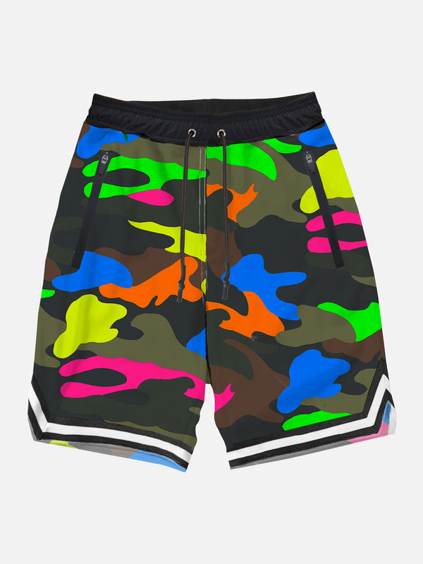 Camouflage fluo multicolor swim shorts surf style