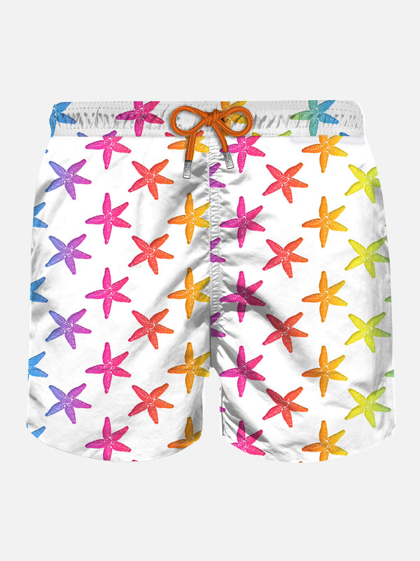Man smooth swim shorts with seastar print