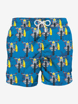 Mid-length swimshorts with surf motorbike