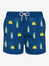 Man light fabric swim shorts with gin lemon embroidery