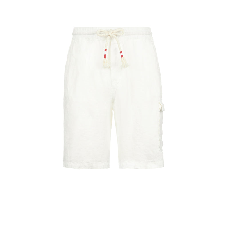 White linen bermuda shorts