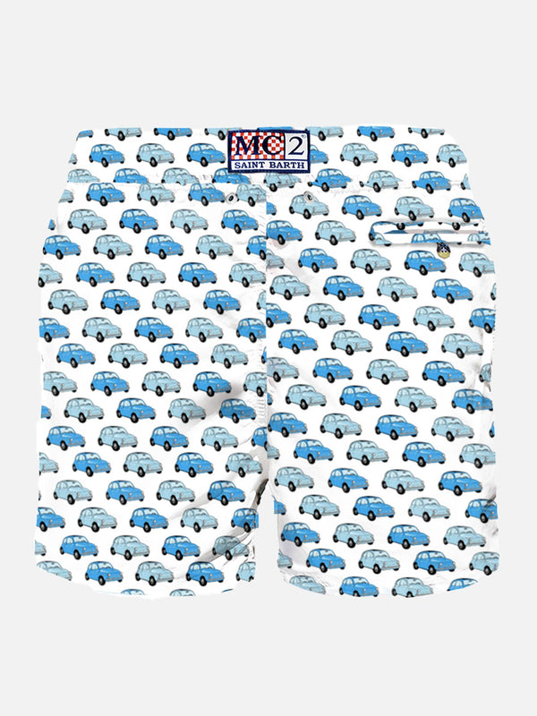 Herren-Badeshorts aus leichtem Stoff mit Fiat 500-Autoaufdruck | FIAT© 500 Sonderedition