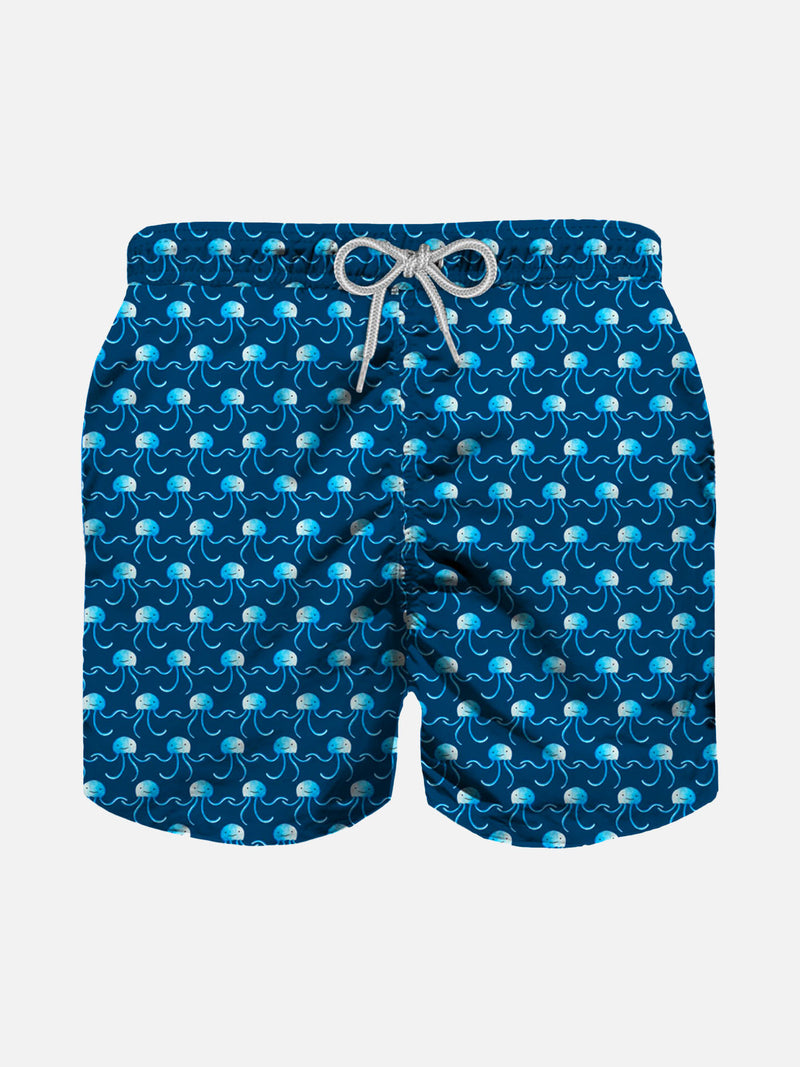 Jellyfish print light fabric boy swim shorts