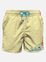 Pastel yellow man swim shorts with pocket