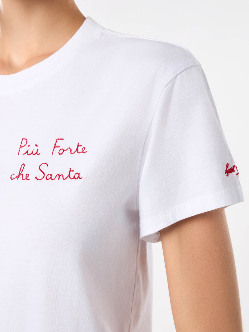 T-shirt donna in cotone con ricamo  LA MILANESE EDIZIONE SPECIALE – MC2  Saint Barth