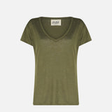 Military green linen t-shirt