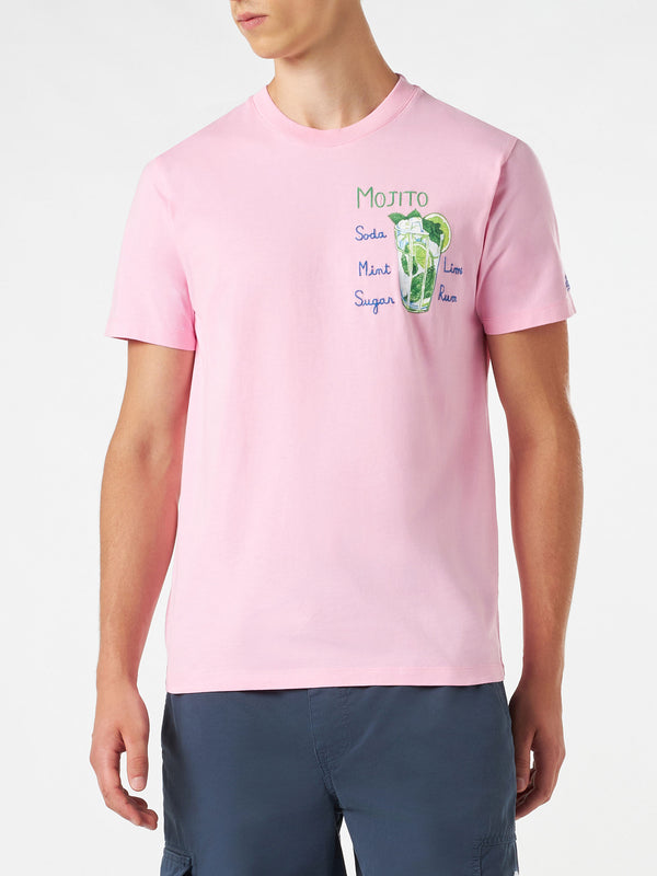 Man cotton t-shirt with Mojito print