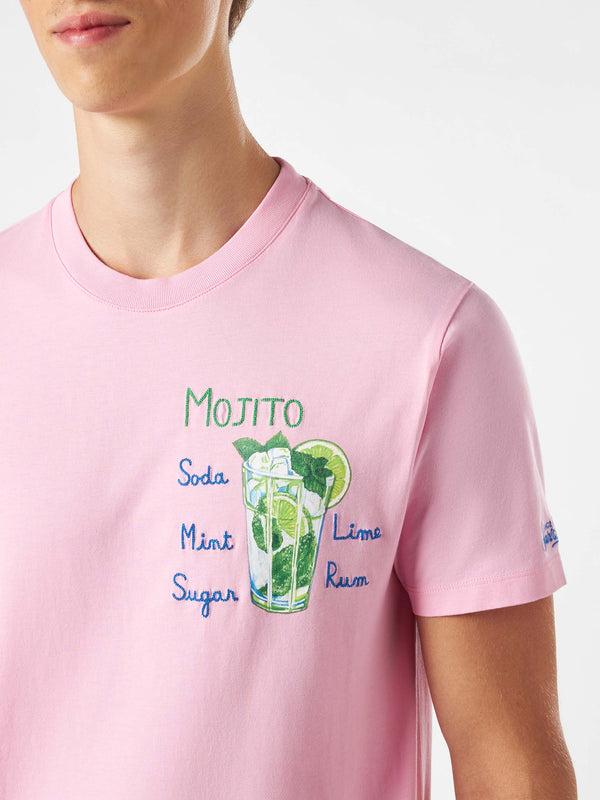 Man cotton t-shirt with Mojito print
