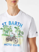 Man cotton t-shirt with motorcycle print