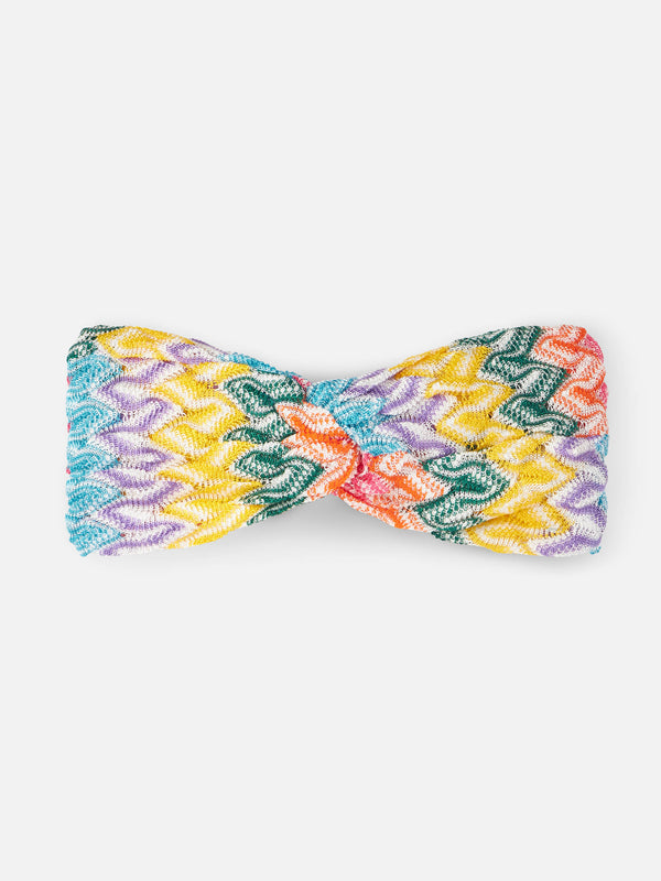 Woman multicolor chevron hairband