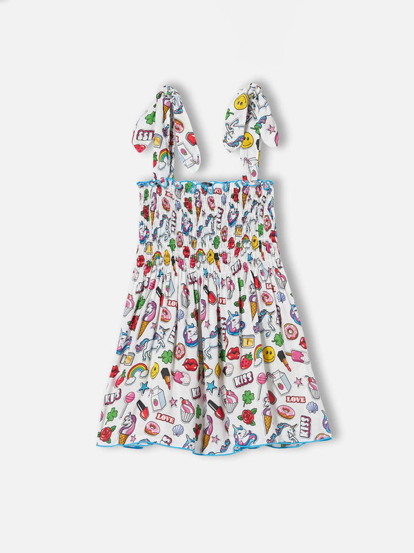 Mädchenkleid mit Magic-Pop-Print