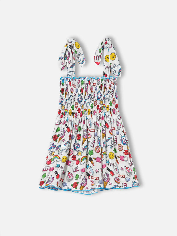 Mädchenkleid mit Magic-Pop-Print