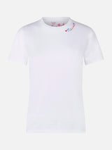 Cotton t-shirt with Love Miami embroidery