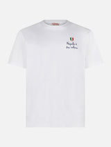 T-shirt da uomo in cotone con ricamo Napule è tre culure