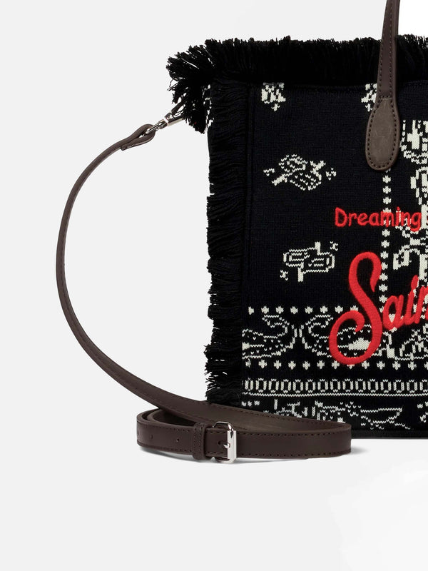 Colette Wollhandtasche mit schwarzem Bandana-Print