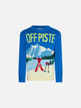 Boy sweater with mountains postcard print