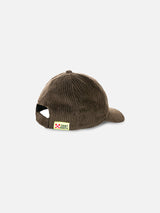 Olive green Baseball corduroy cap Off piste embroidery