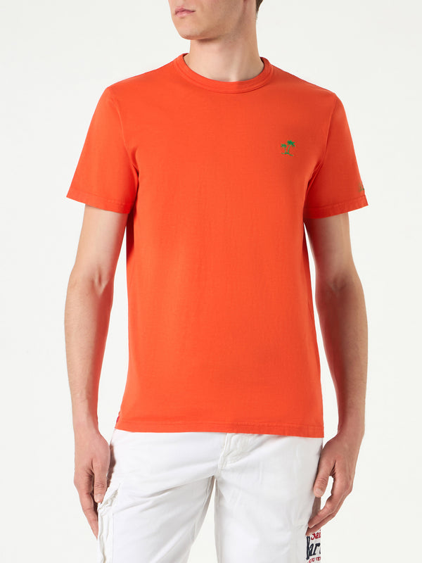 Herren-T-Shirt aus orangefarbener Baumwolle