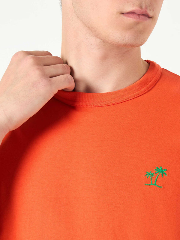 T-shirt da uomo in cotone arancione