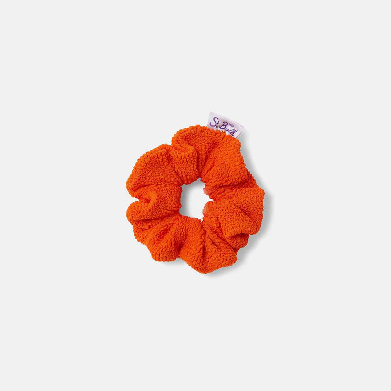 Orangefarbenes Crinkle-Scrunchie