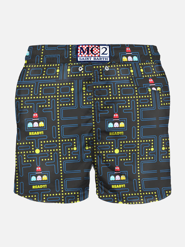 Man swim shorts with Pac-Man print