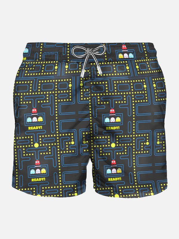 Costume da bagno da uomo con stampa Pac-Man