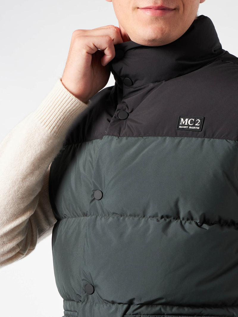 Man down padded green vest with pockets