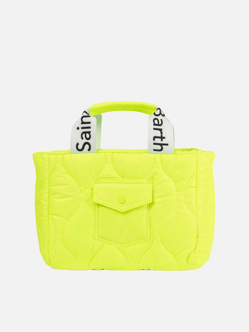 Puffer fluo yellow handbag