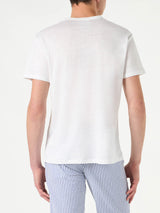 Man linen jersey t-shirt with printed pocket
