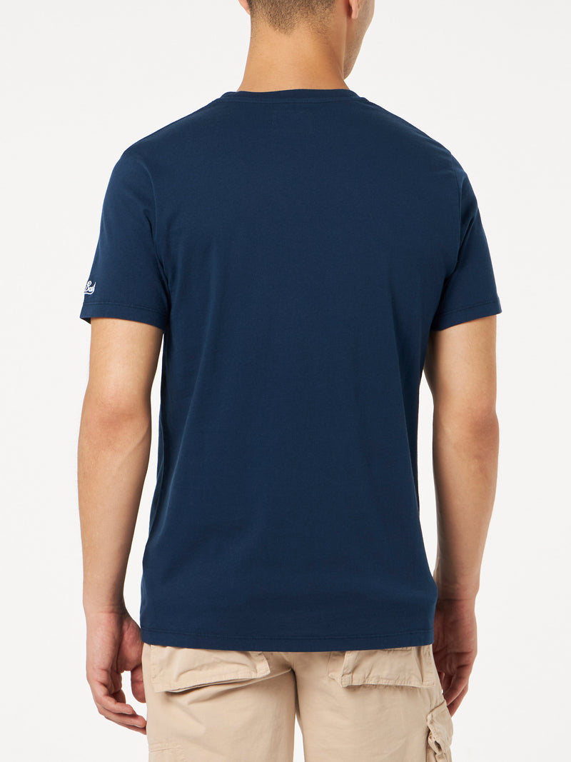 Herren-T-Shirt aus Baumwolle im Vintage-Stil mit St. Barth Padel Club-Aufdruck