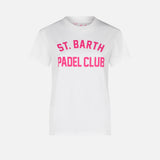 Woman cotton t-shirt with St. Barth Padel Club print
