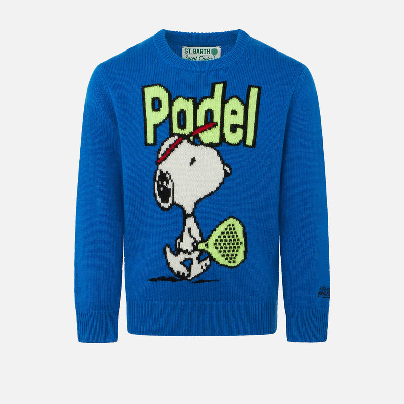 Boy crewneck sweater with Snoopy padel jacquard print | SNOOPY - PEANUTS™ SPECIAL EDITION