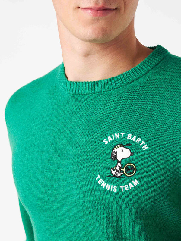 Man crewneck sweater with Snoopy tennis jacquard print | SNOOPY - ©PEANUTS SPECIAL EDITION