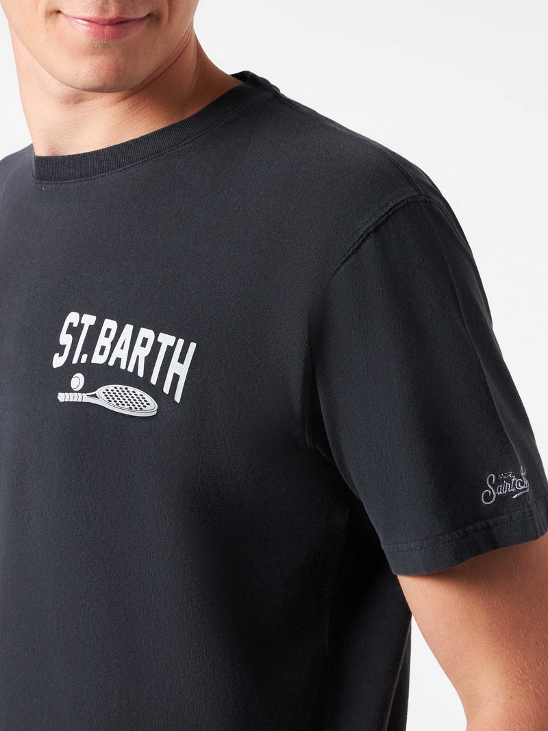 T-shirt da uomo in cotone pesante con ricamo St. Barth