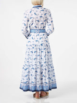 Langes Damenkleid mit Paisley-Print