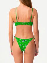 Woman bralette bikini with paisley print