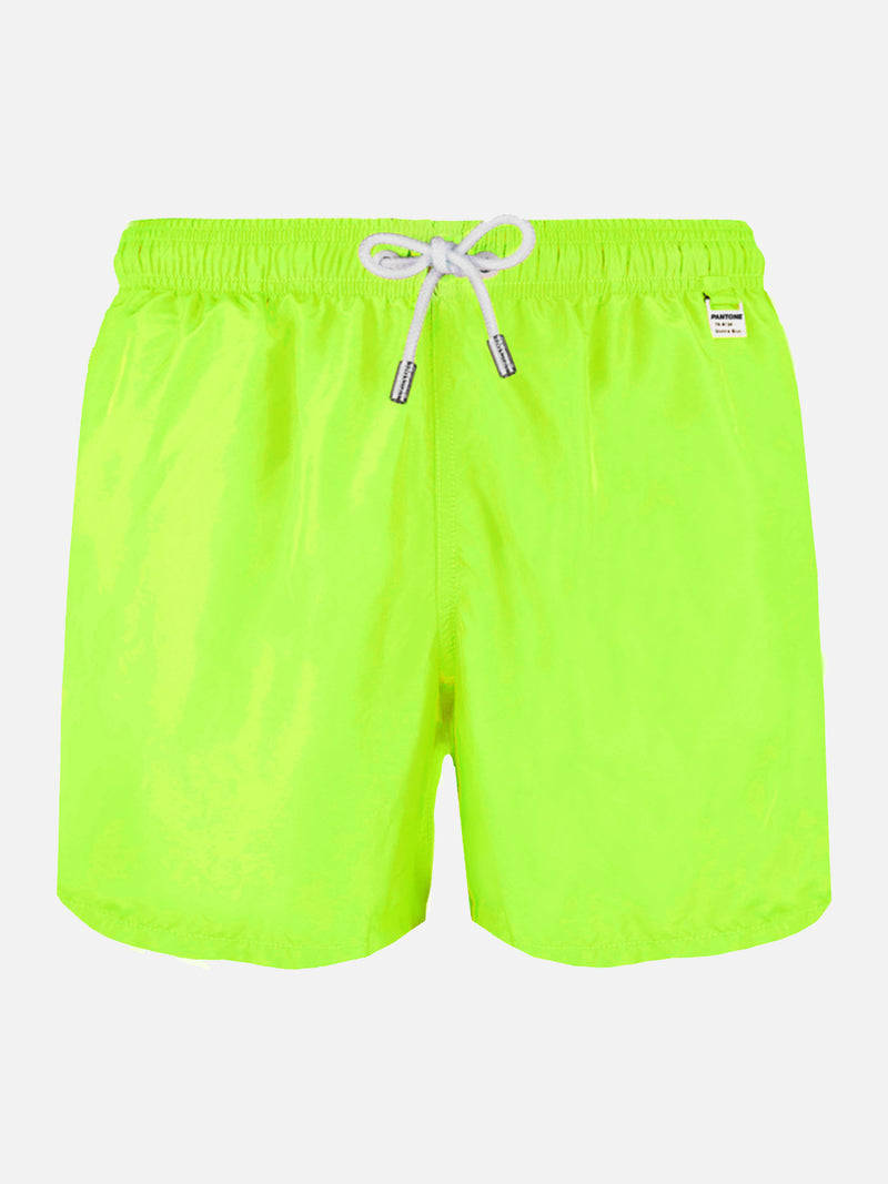 Man fluo yellow swim shorts | PANTONE™ SPECIAL EDITION – MC2 Saint Barth