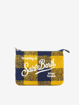 Parisienne wooly cross-body bag with yellow check pattern