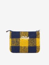 Parisienne wooly cross-body bag with yellow check pattern