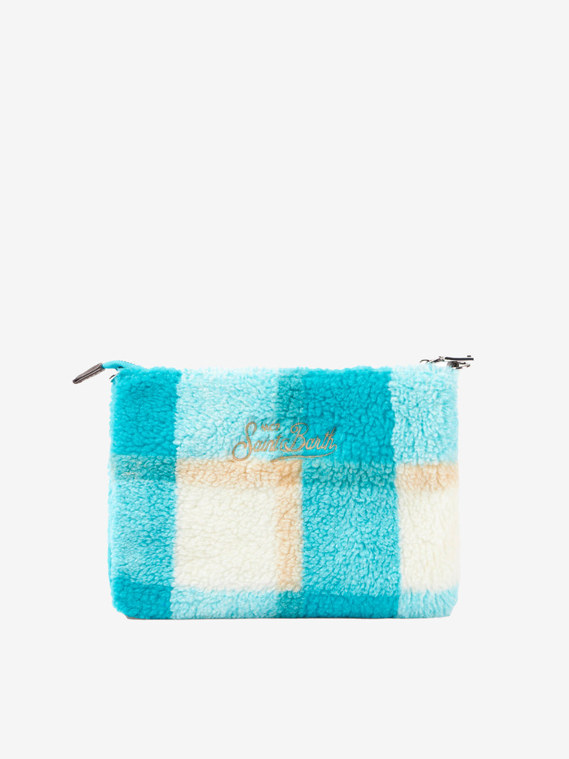 Parisienne wooly cross-body bag with check print