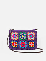 Parisienne violet crochet crossbody bag