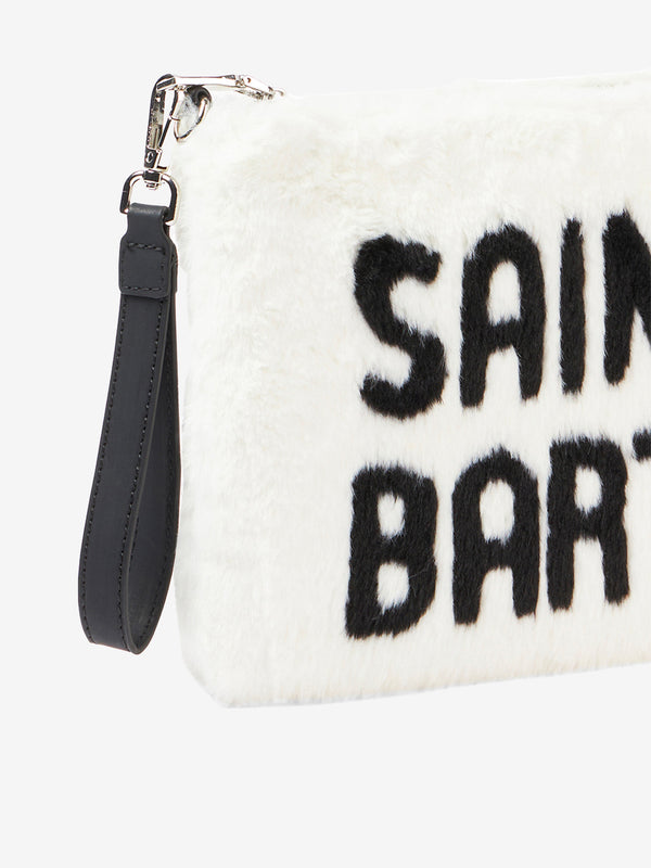 Parisienne white faux fur cross-body bag