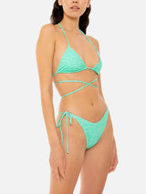 Woman triangle bikini with long laces