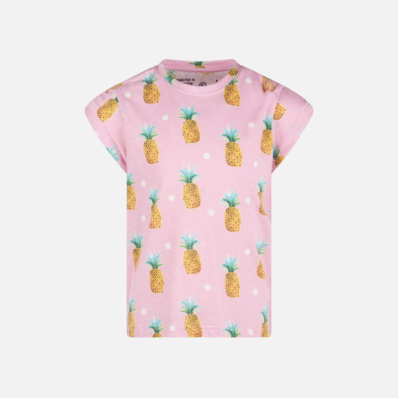 T-shirt da bambina con stampa ananas