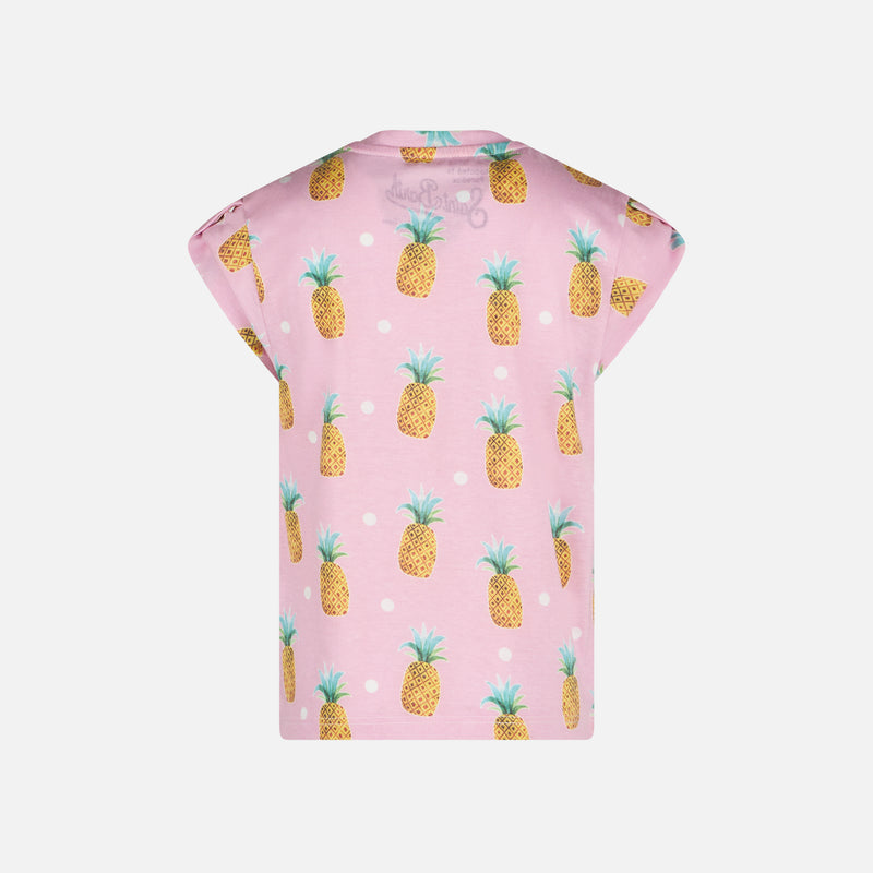 T-shirt da bambina con stampa ananas