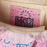 Borsa a mano Colette in tela di cotone rosa con stampa bandana