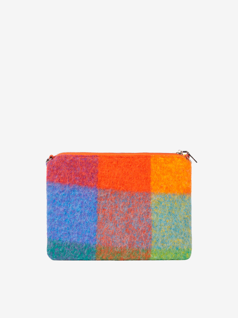 Parisienne-Decken-Umhängetasche mit leuchtend mehrfarbigem Karomuster