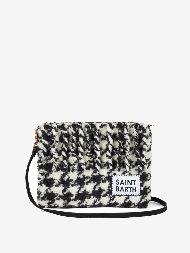 Parisienne blanket crossbody pouch bag with pied-de-poule pattern