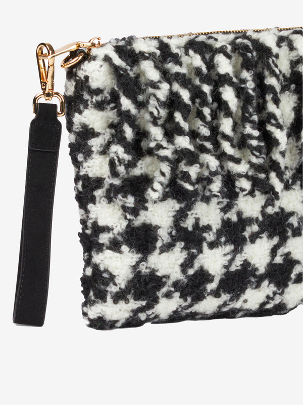 Parisienne blanket crossbody bag with pied-de-poule pattern