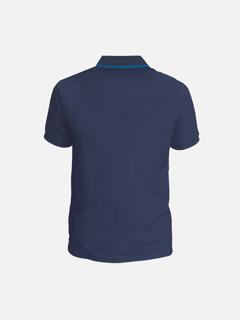 Boy blue cotton piquet polo shirt